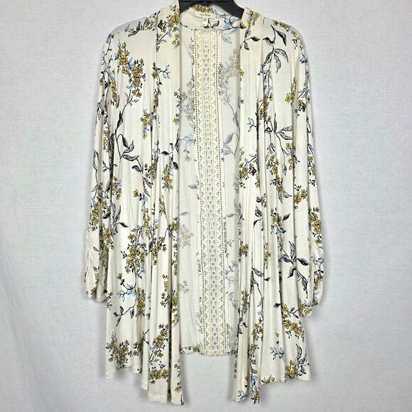 Maurices Floral Lace Back Cardigan XL - Picture 2 of 9